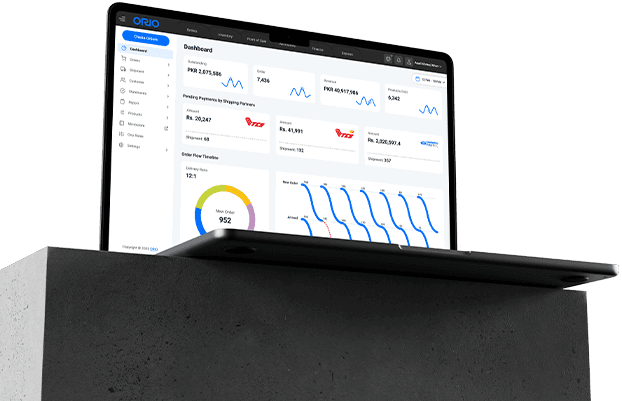order management system laptop mockup